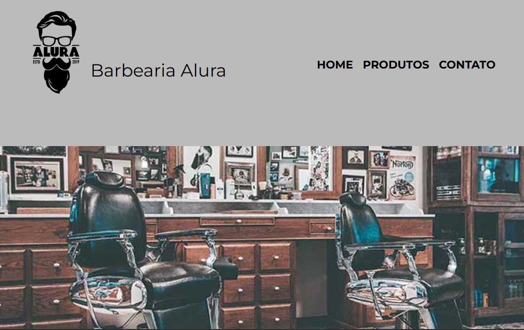 Foto da página inicial da Barbearia Alura